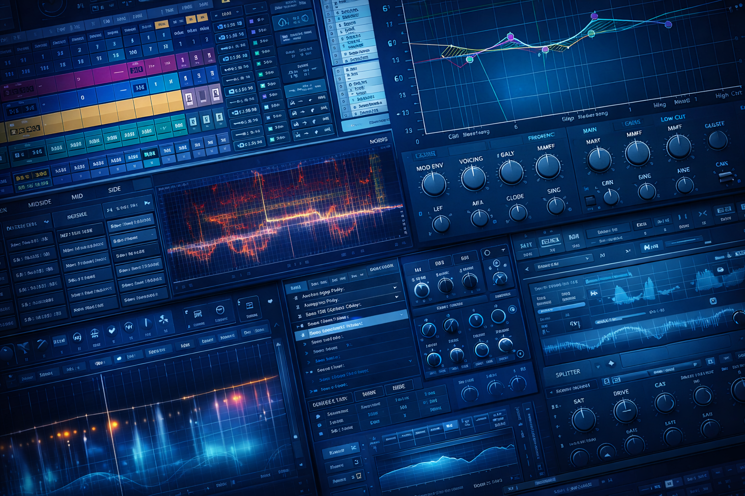 Sound design and audio post production waveforms